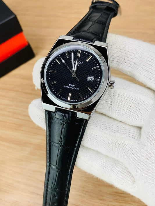Tissot PRX Quartz Leather Strap Watch
